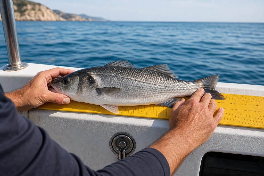 Pescador con licencia de pesca en un río